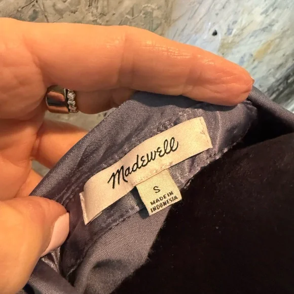 Madewell Satin Shirt in Frosty Blue - Picture 3 of 3